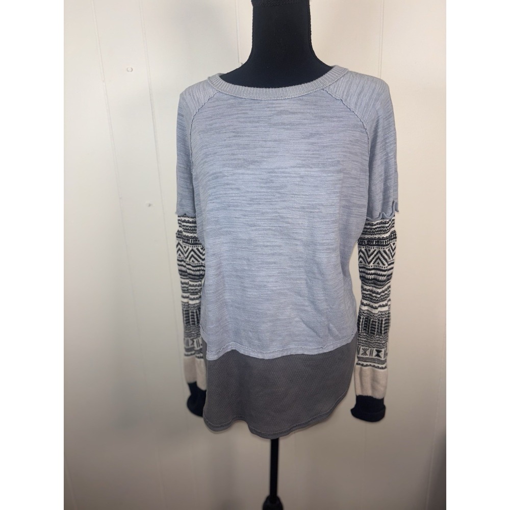 Free People We The Free Jordan‎ Long-Sleeve Pullover Sweater Sleeves Small Blue